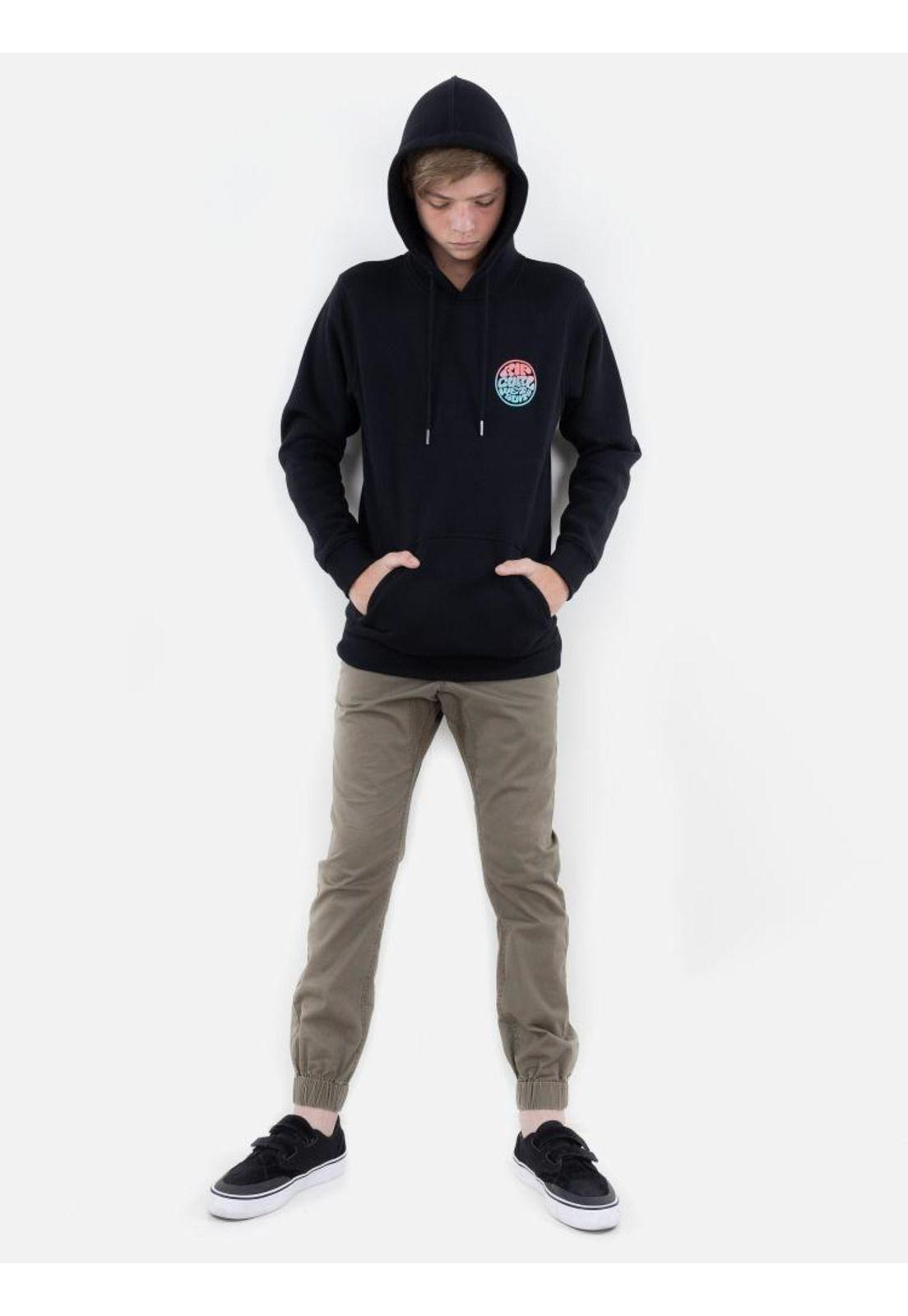 Poleron WETSUIT GRADIENT KANGUROO Juvenil Negro Rip Curl-3