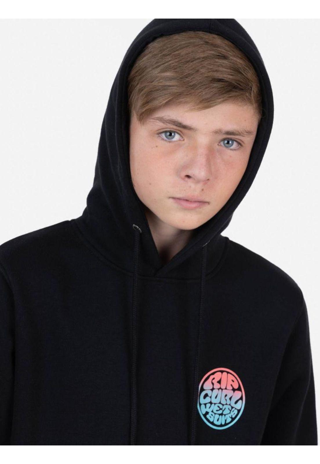 Poleron WETSUIT GRADIENT KANGUROO Juvenil Negro Rip Curl-4