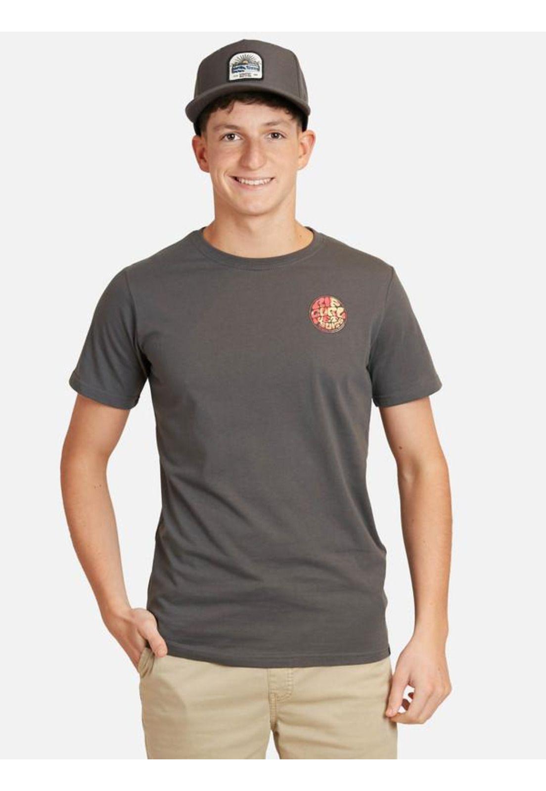 Polera M/C Basica Gris Oscuro Juvenil Hombre Ripcurl-0