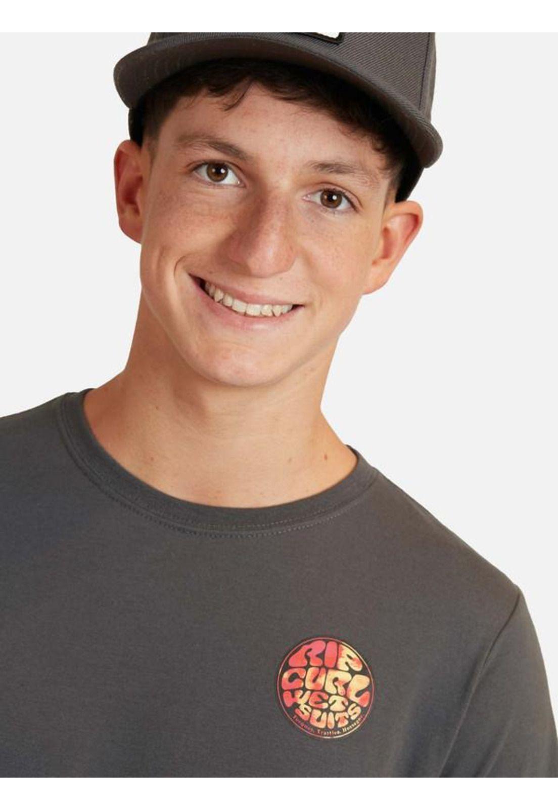 Polera M/C Basica Gris Oscuro Juvenil Hombre Ripcurl-2