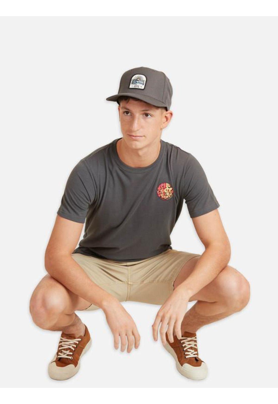 Polera M/C Basica Gris Oscuro Juvenil Hombre Ripcurl-3