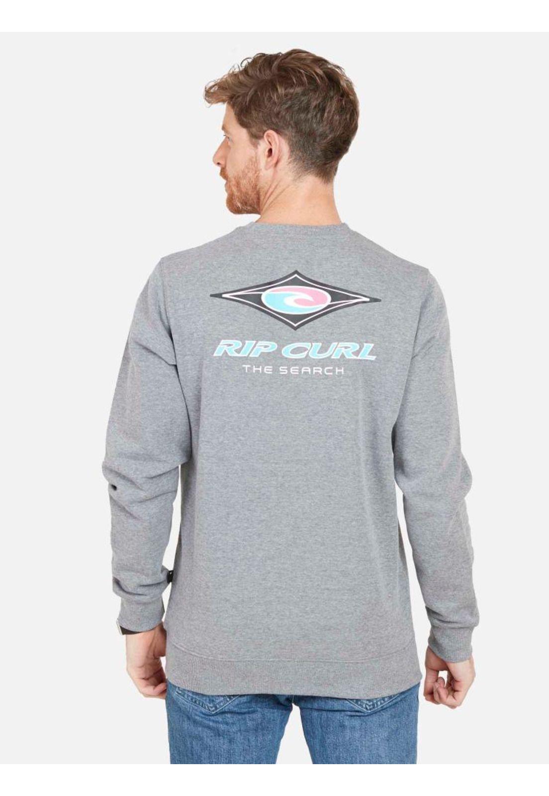 Poleron RC 90 SEARCH CREW Hombre Gris Rip Curl-1