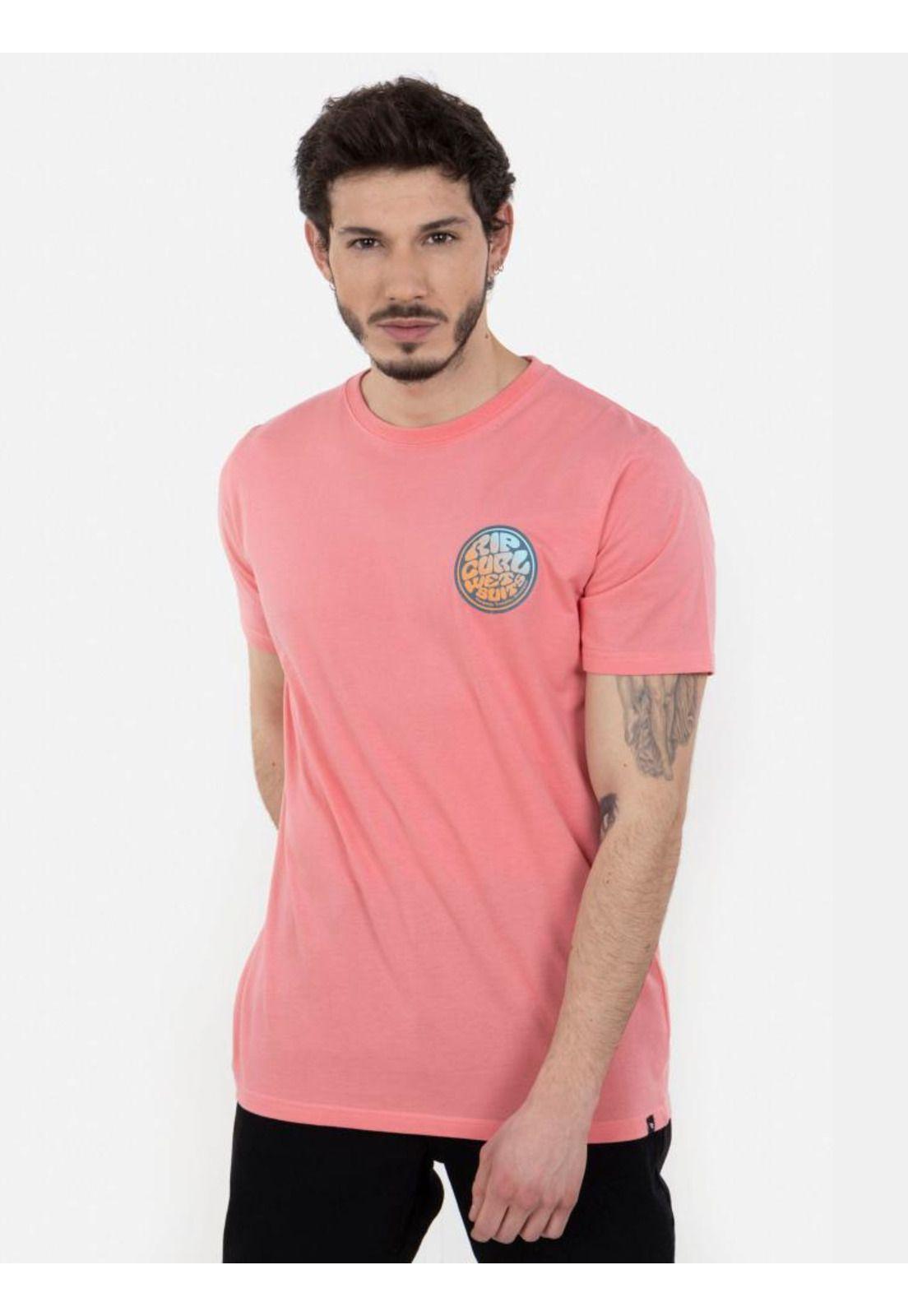 Polera DESTROY WETSUIT SS TEE Hombre Rosado Rip Curl-0