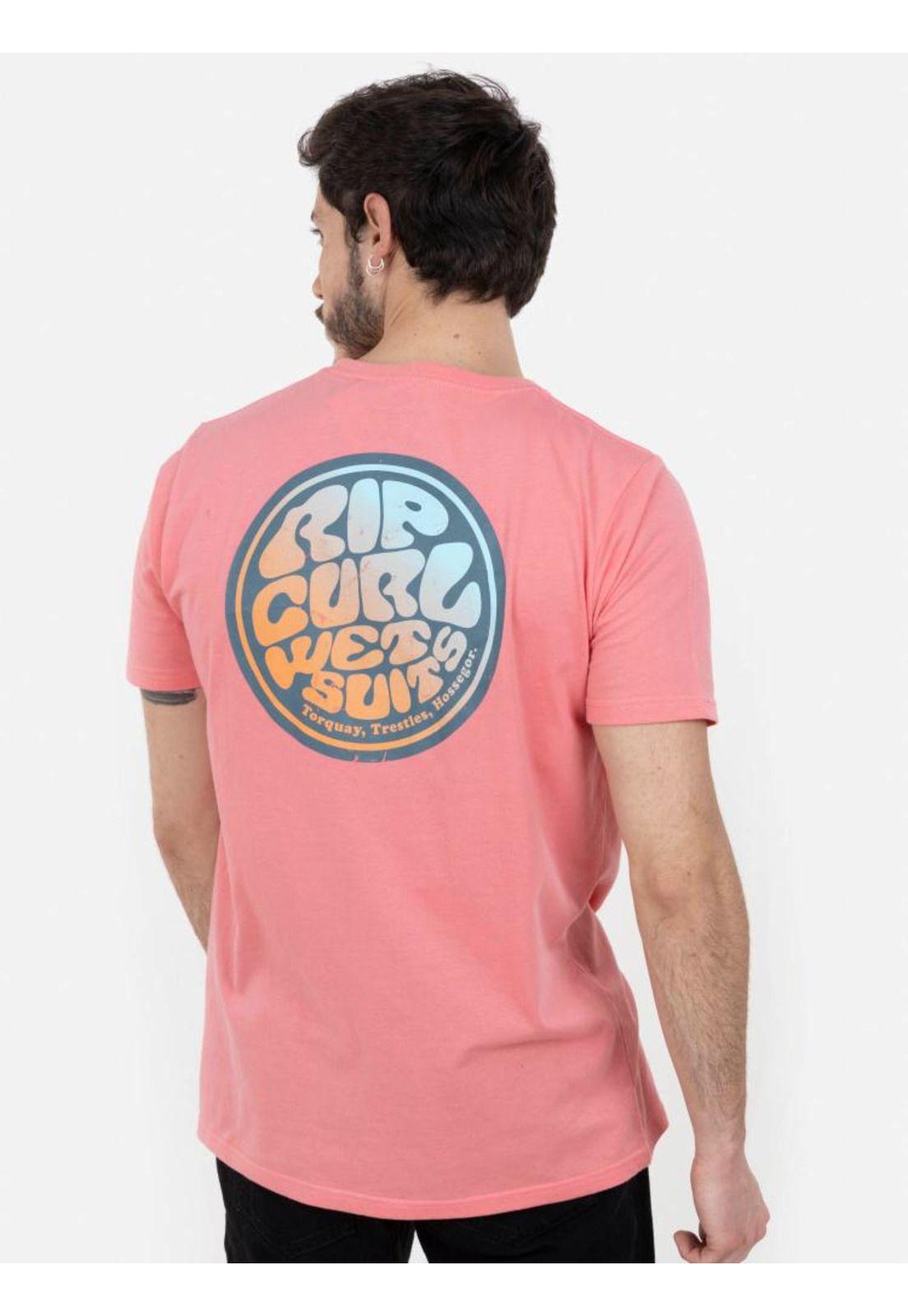 Polera DESTROY WETSUIT SS TEE Hombre Rosado Rip Curl-1