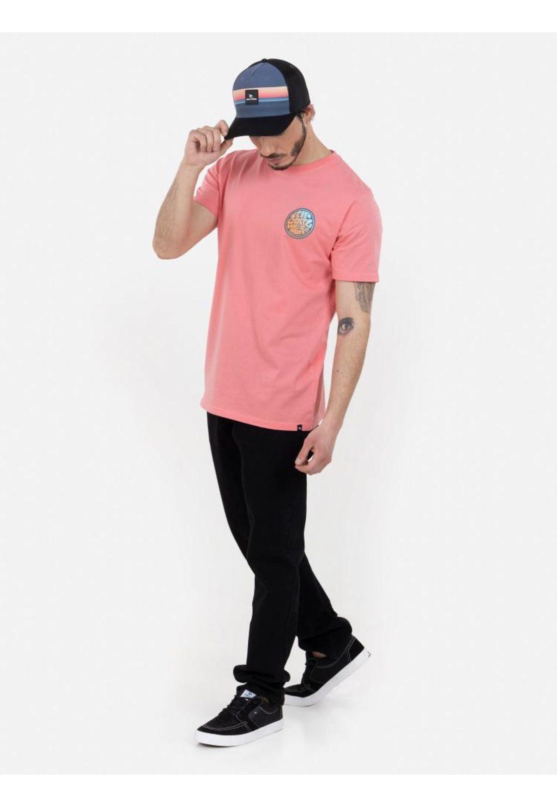 Polera DESTROY WETSUIT SS TEE Hombre Rosado Rip Curl-4
