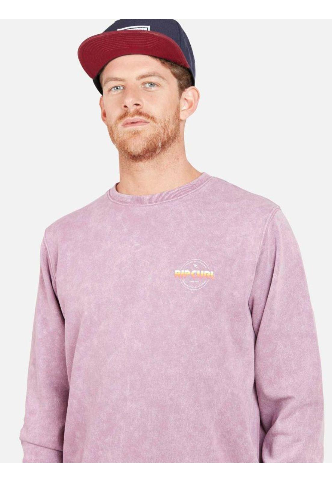 Poleron RETRO SEARCH CREW Hombre Burdeo Rip Curl-0