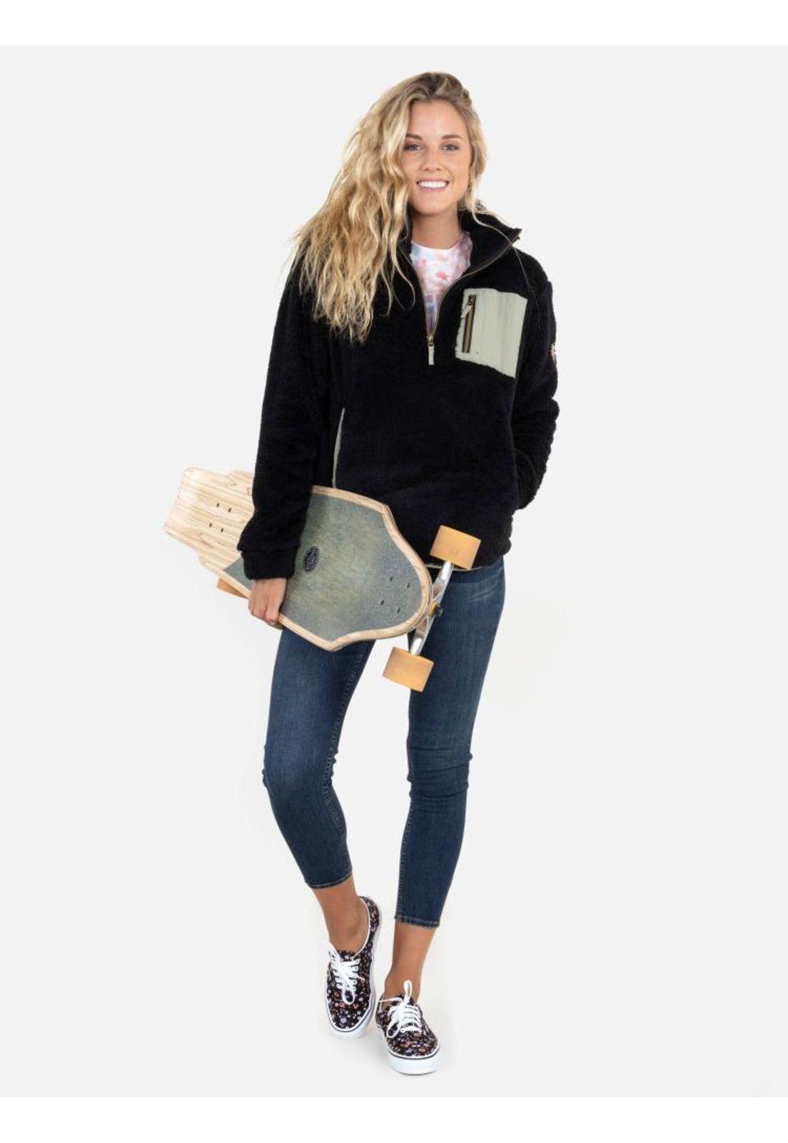 Poleron Black Ink Negro Mujer Rip Curl-3