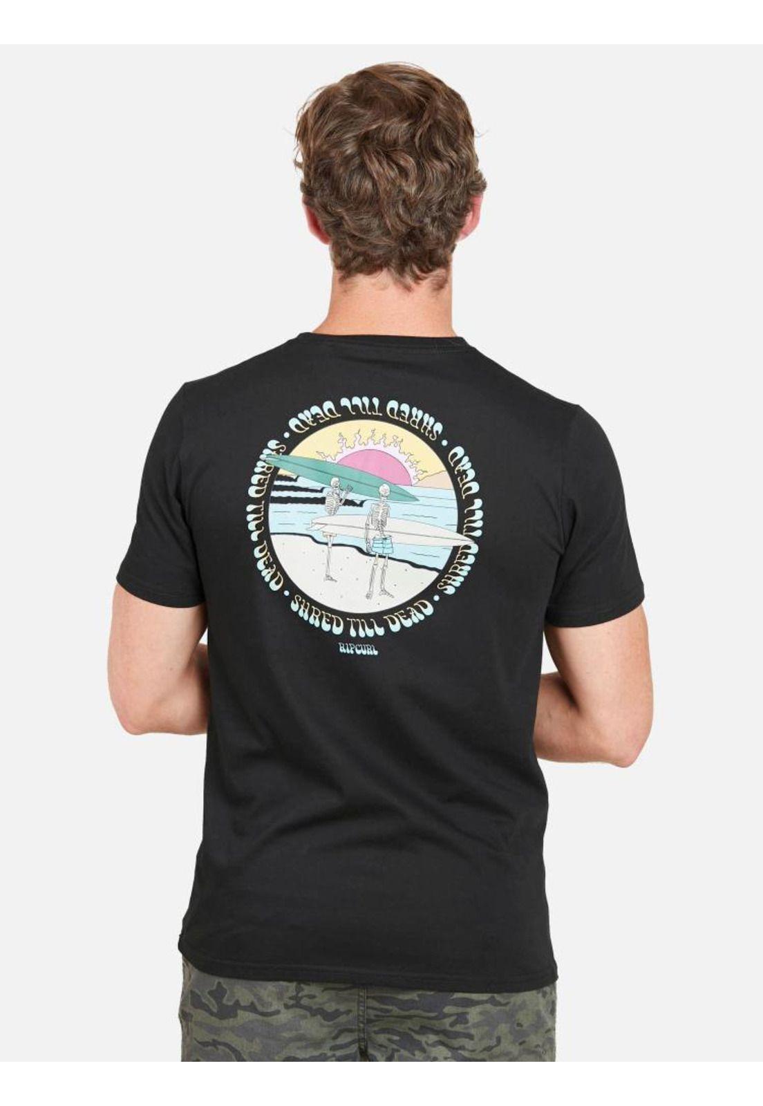 Polera SHRED TILL DEAD RC SS TEE Hombre Negro Rip Curl-1