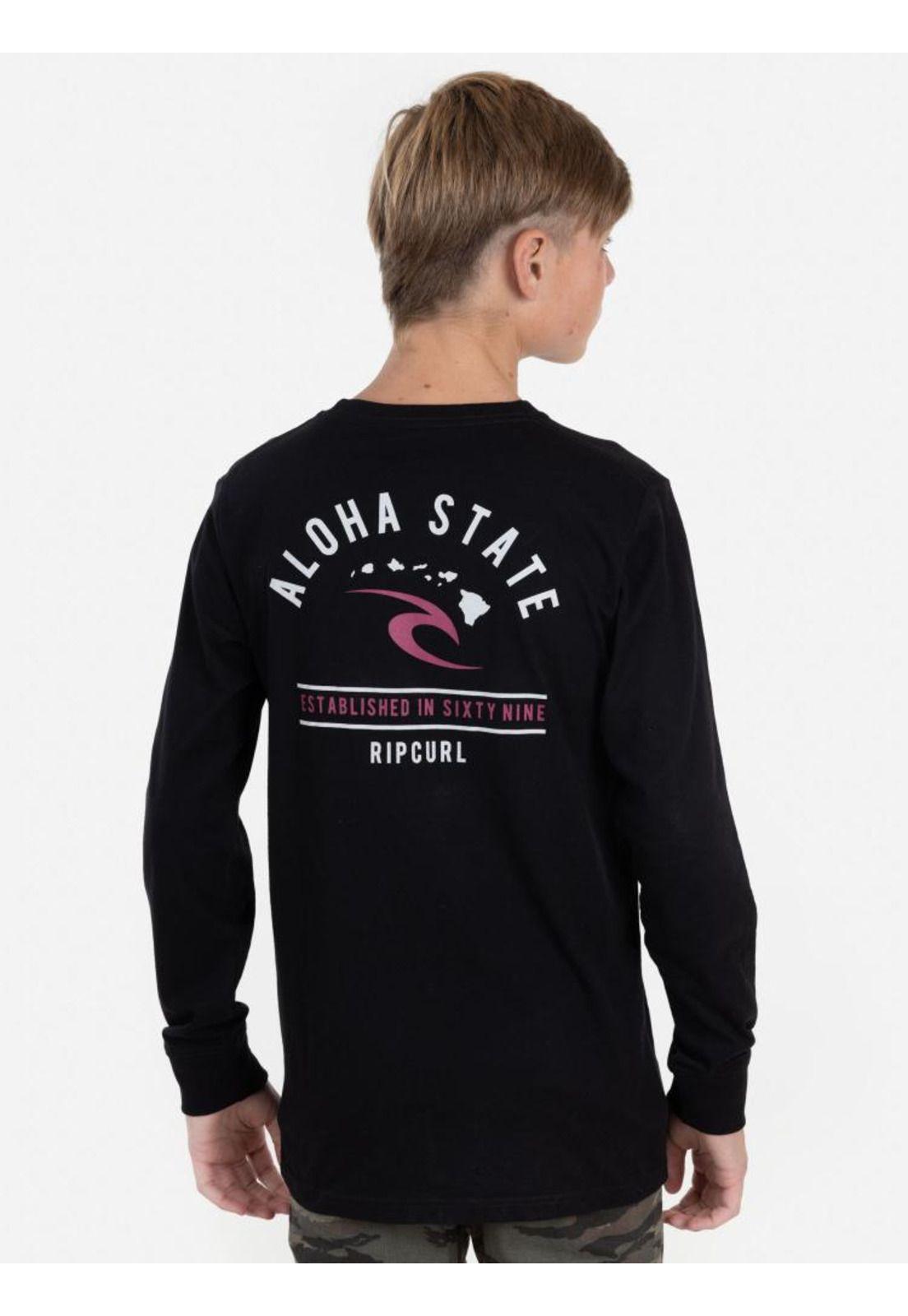 Polera ALOHA STATE LS TEE Juvenil Negro Rip Curl-1
