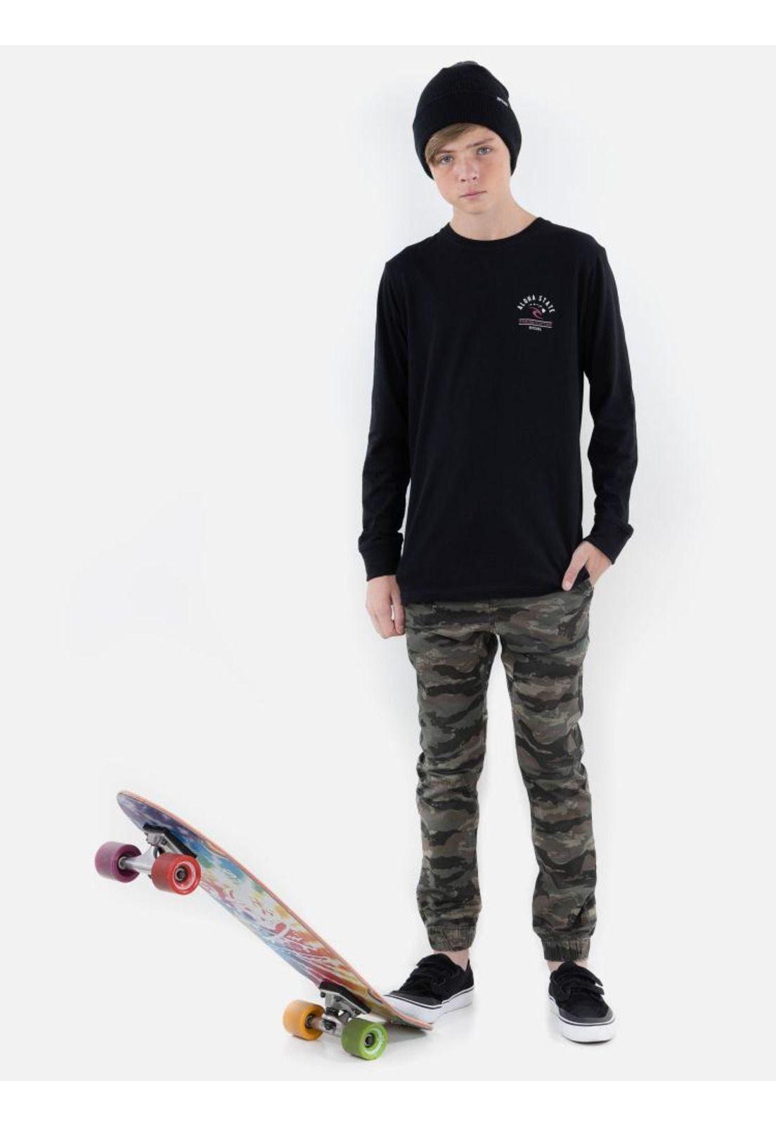 Polera ALOHA STATE LS TEE Juvenil Negro Rip Curl-3
