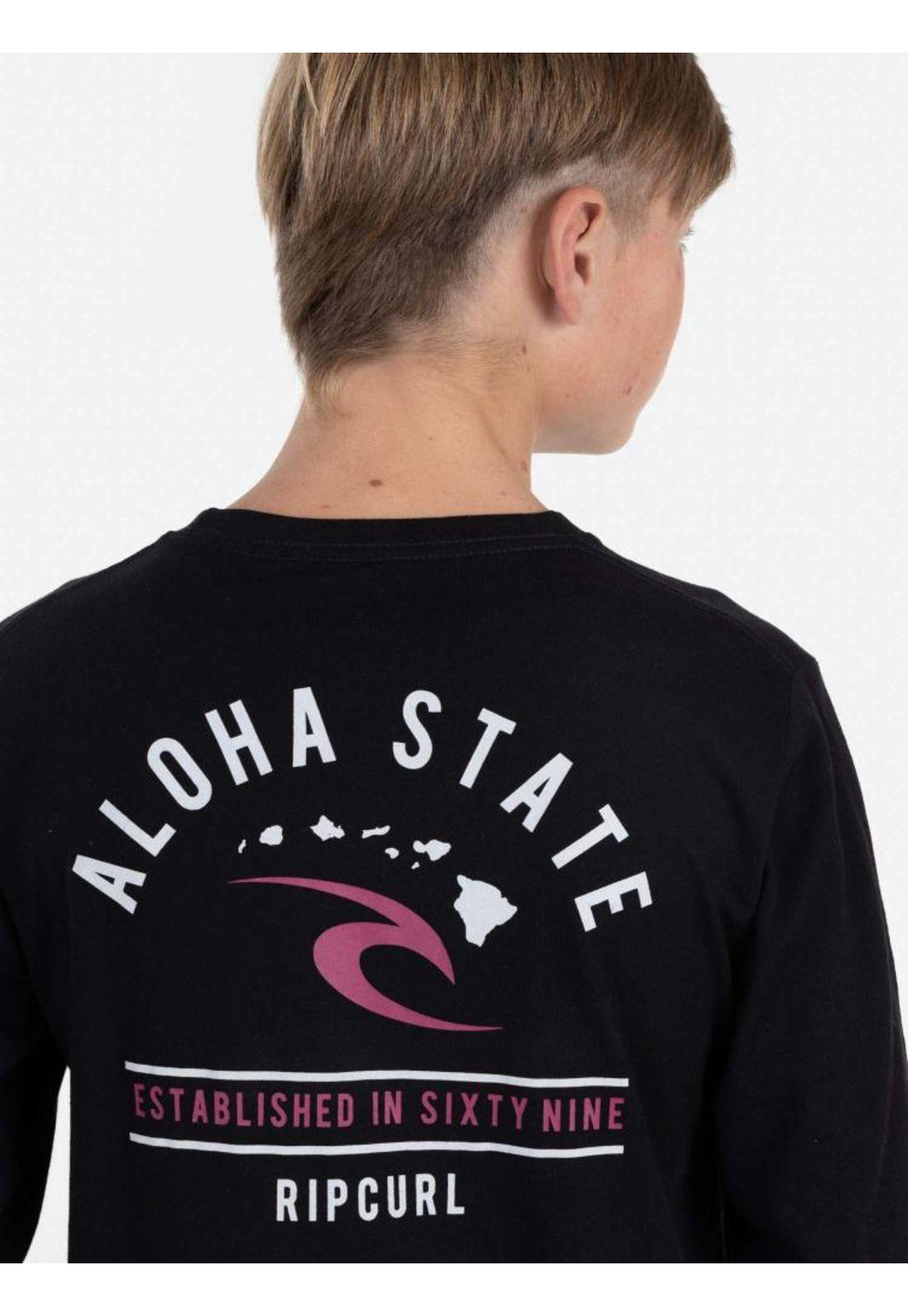 Polera ALOHA STATE LS TEE Juvenil Negro Rip Curl-4