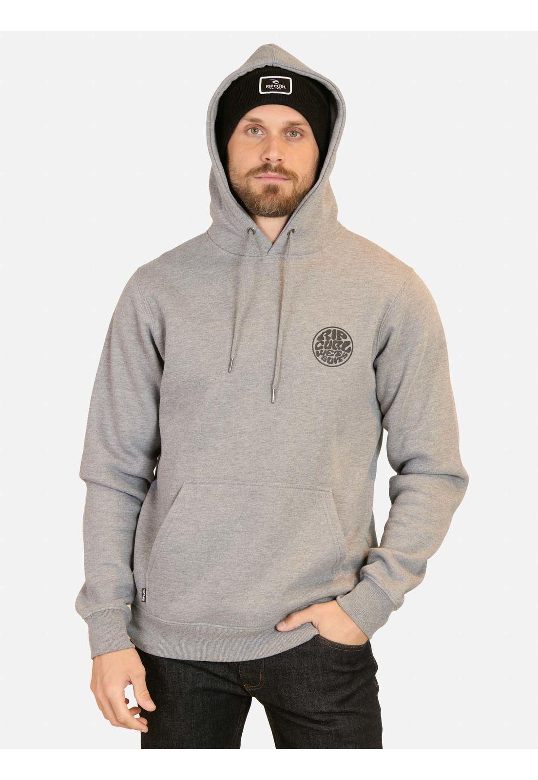 Poleron Canguro Wetsuits Logo Gris Hombre Rip Curl-3