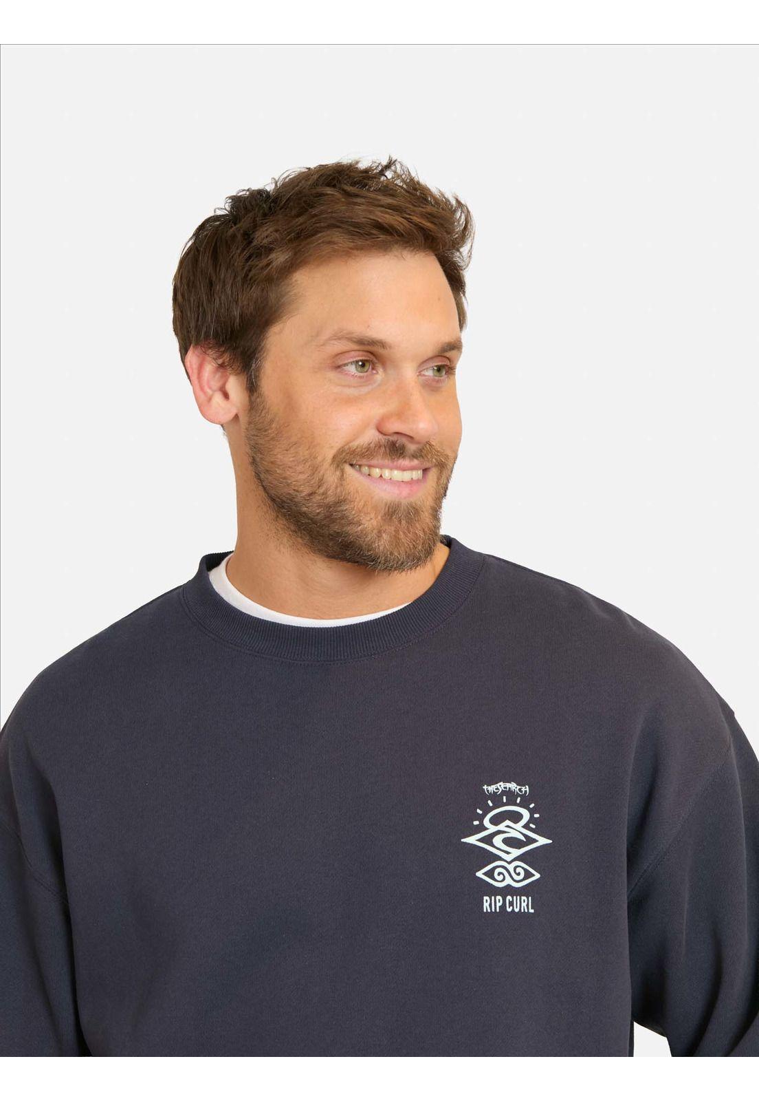 Poleron CR Search Logo Loose Crew Azul Hombre Rip Curl-2