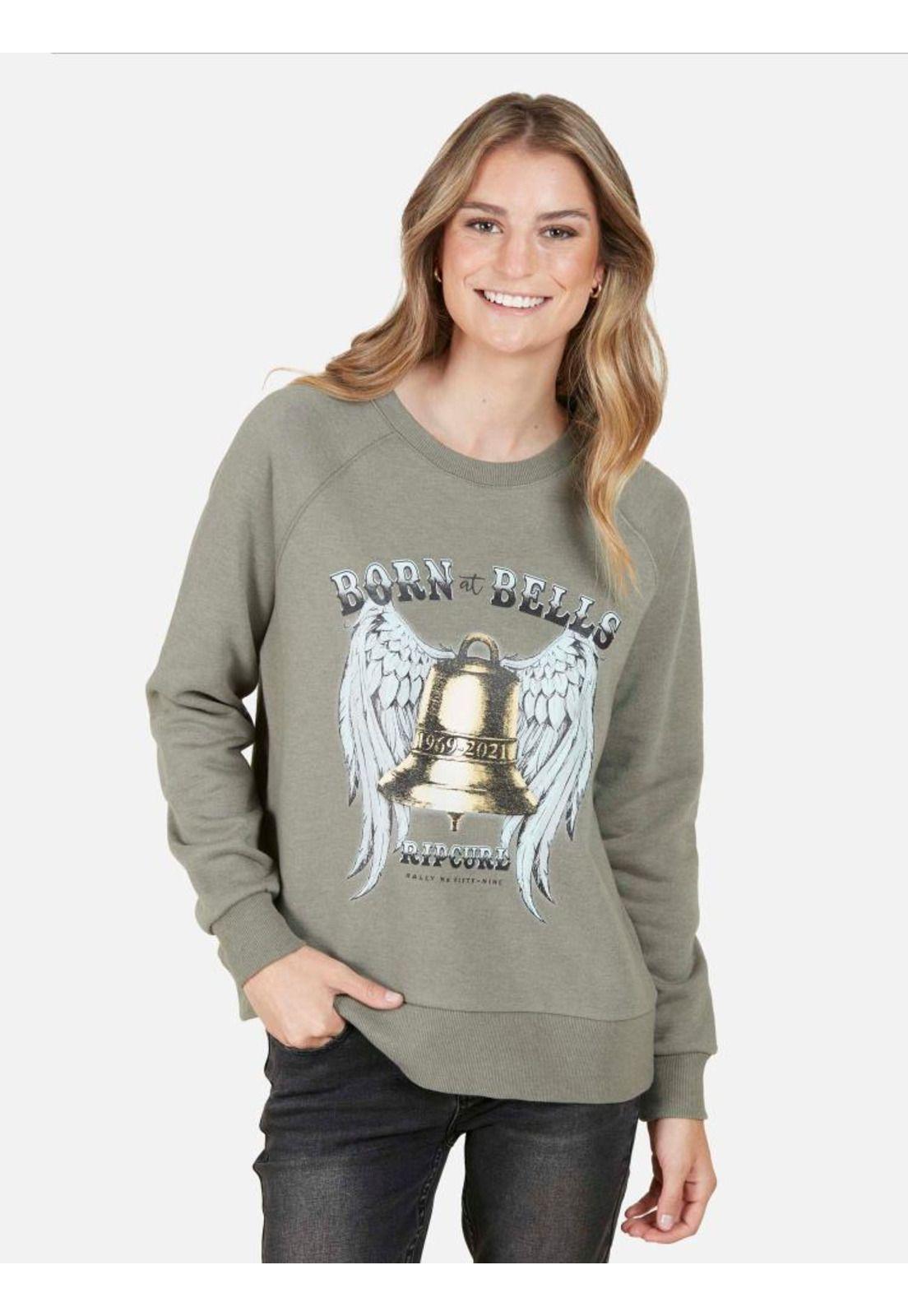 Poleron CR Born at Bells Crew Mujer Verde Rip Curl-0