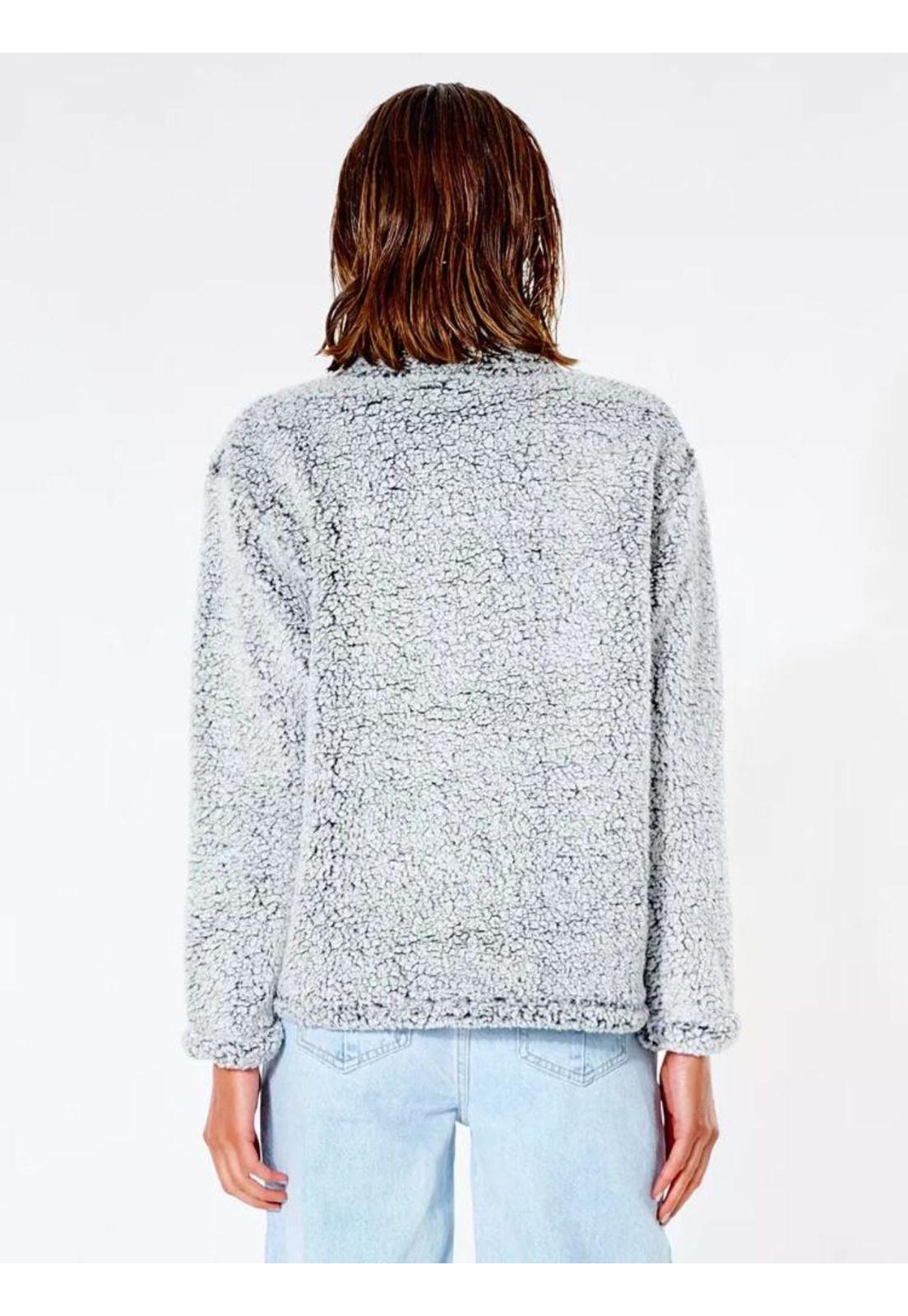 Poleron DARK N STORMY 1/4 ZIP CREW Mujer Gris Claro Rip Curl-1