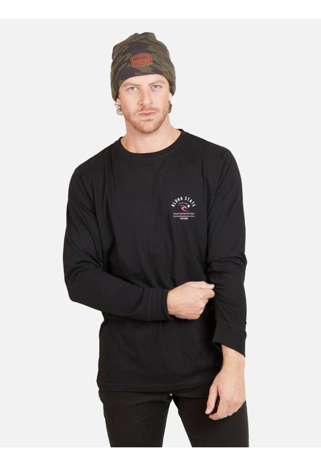 Polera ALOHA STATE LS TEE Hombre Negro Rip Curl-0