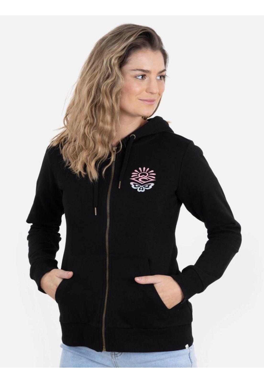 Poleron BUTTERFLY CO Mujer Negro Rip Curl-0