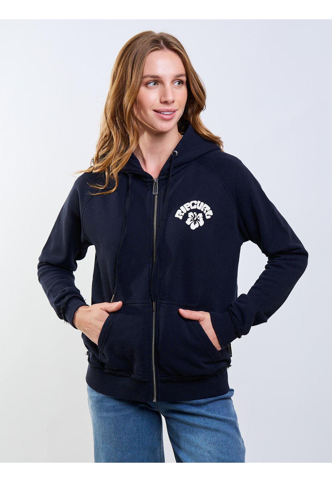 Poleron FZ Nebula Negro Mujer Rip Curl-0