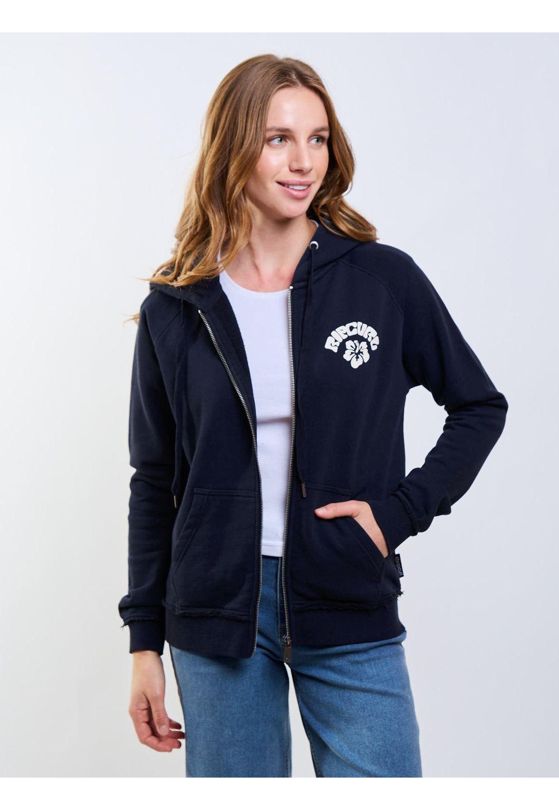 Poleron FZ Nebula Negro Mujer Rip Curl-4