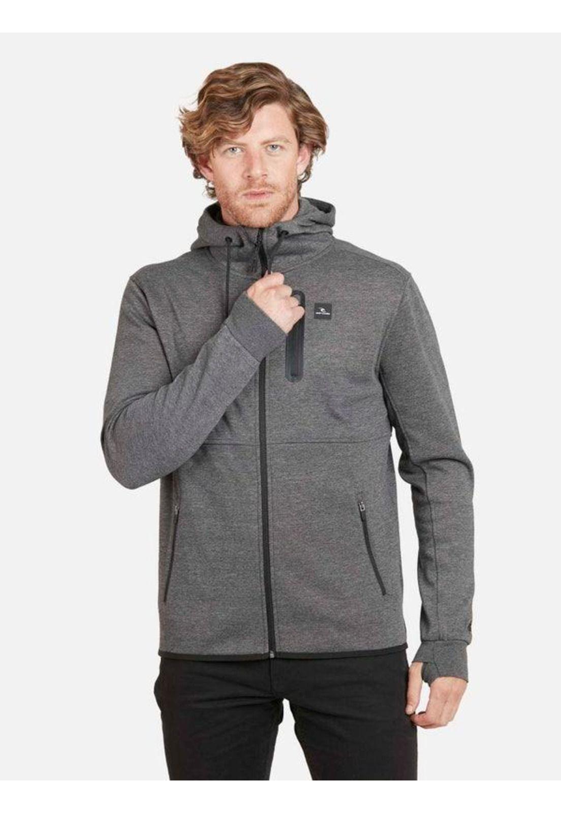 Poleron ANTI SERIES DEPARTED ZIP THR Hombre Gris Mezcla Rip Curl-0