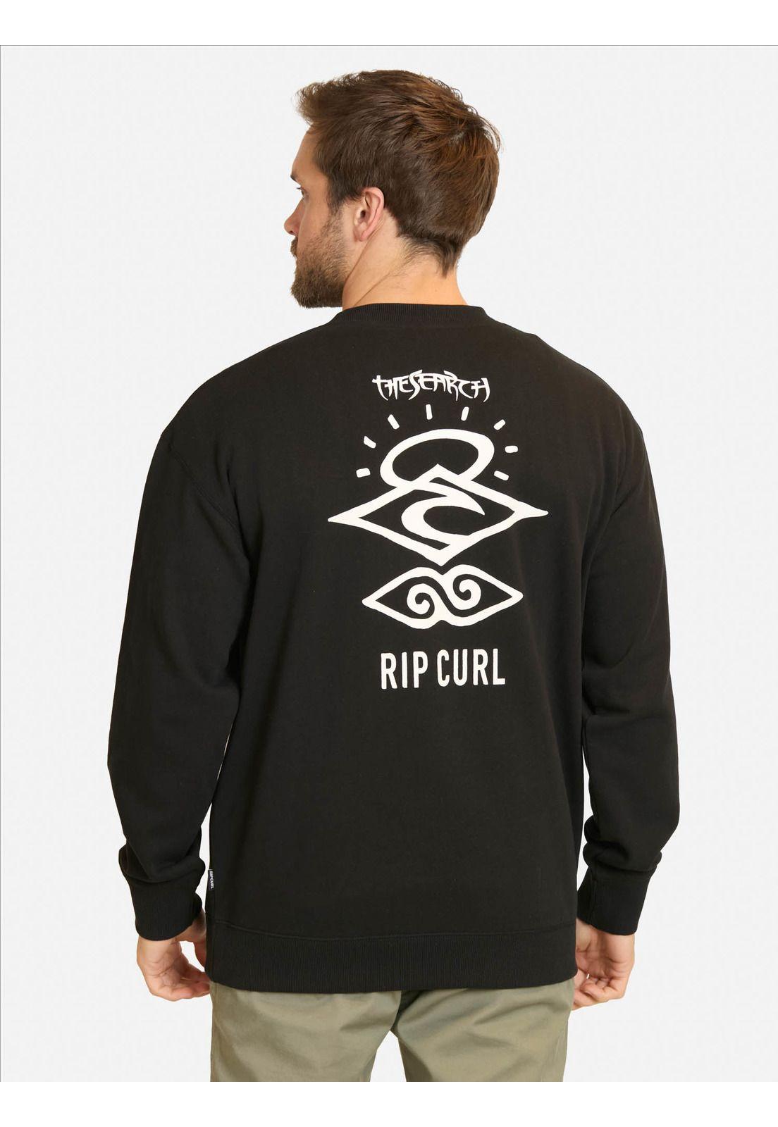 Poleron CR Search Logo Loose Crew Negro Hombre Rip Curl-1