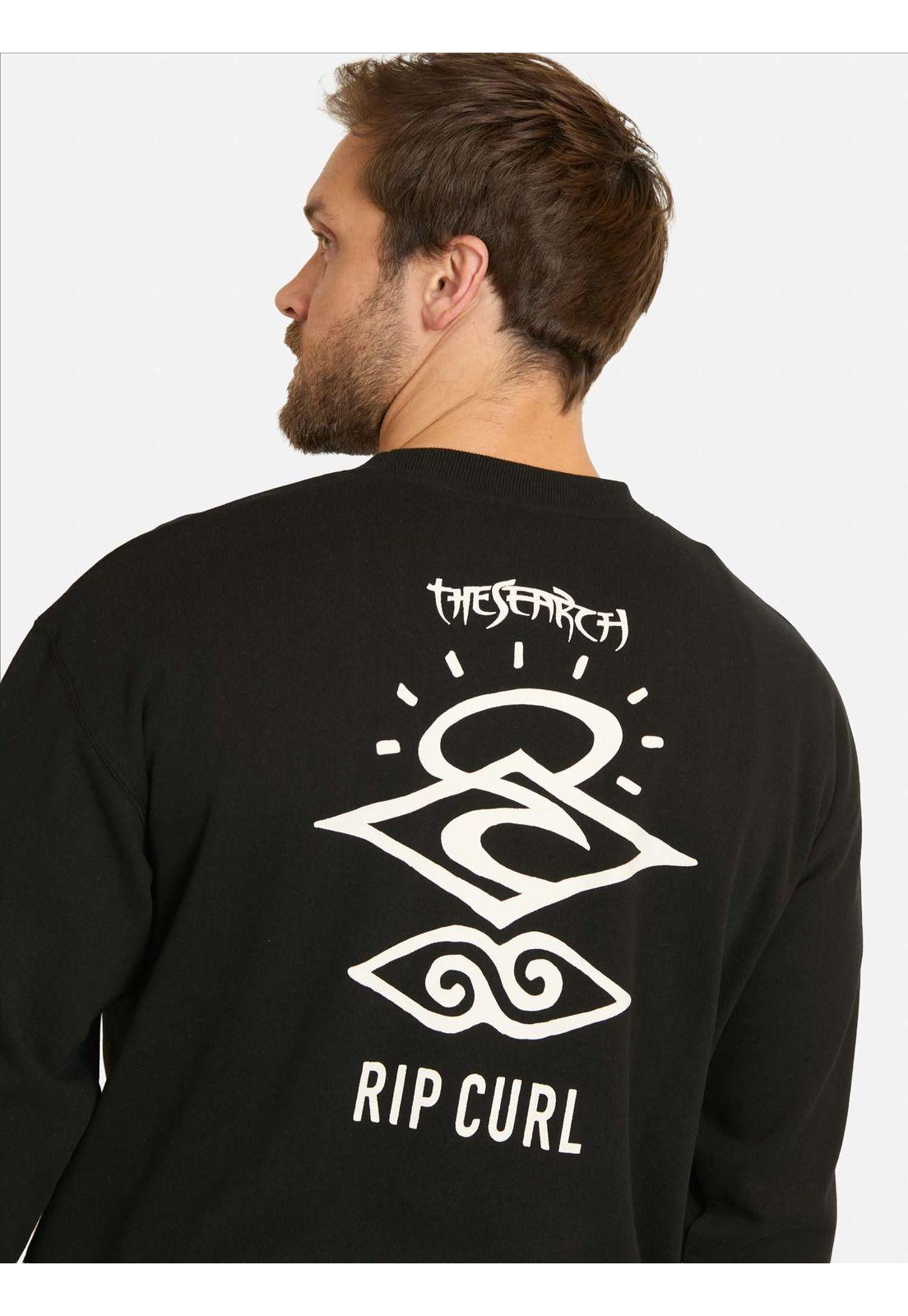 Poleron CR Search Logo Loose Crew Negro Hombre Rip Curl-2