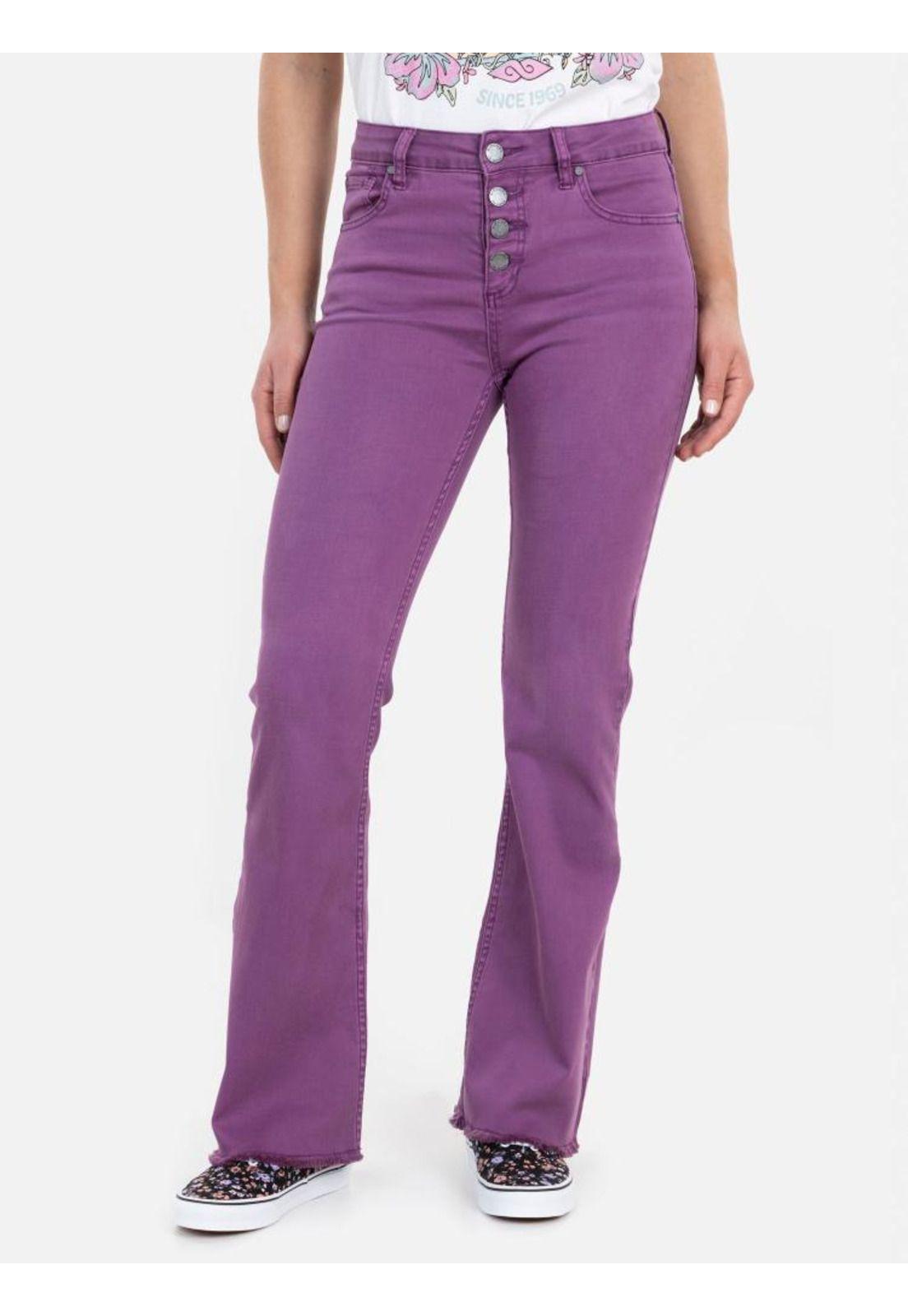 Pantalon FLARE COLORS Mujer Morado Curl-0