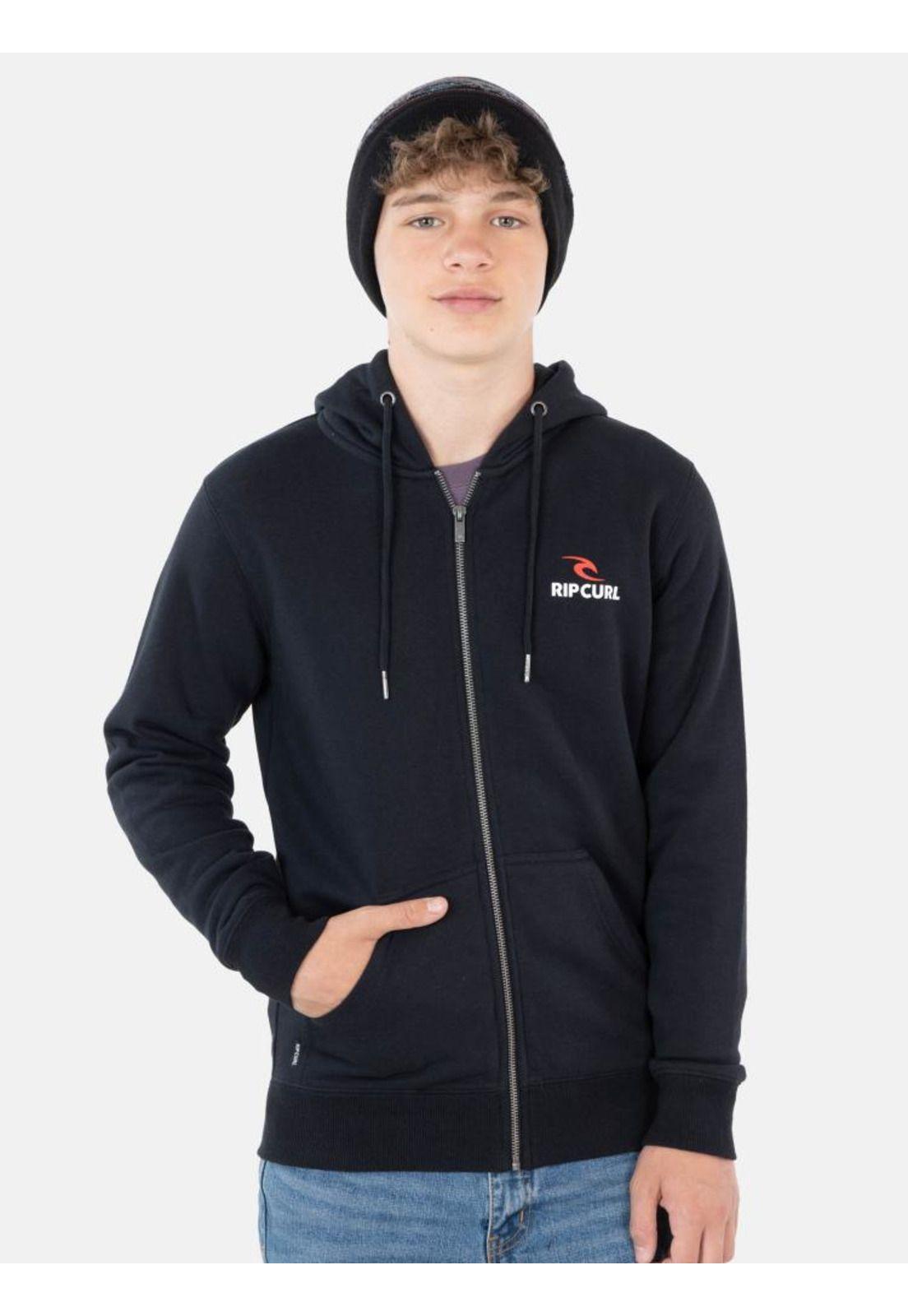 Poleron Quality Surf Full Zip Negro Infantil Rip Curl-0