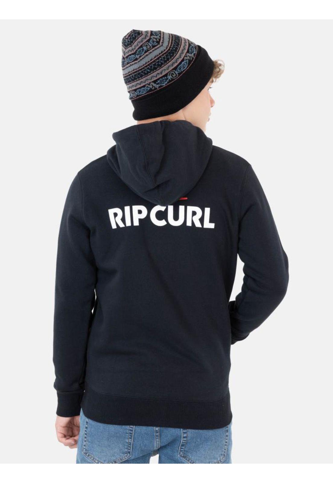 Poleron Quality Surf Full Zip Negro Infantil Rip Curl-1