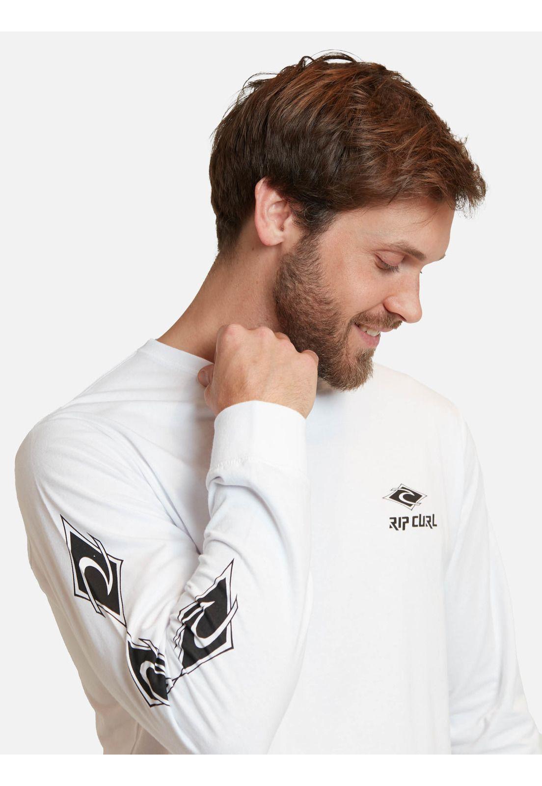 Polera Retro Rc Logo Tee Blanco Hombre Rip Curl-2