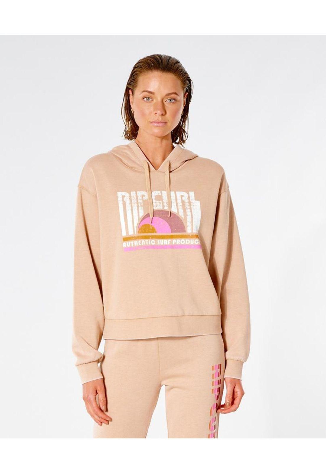 Poleron Canguro WAVE SHAPERS HOOD Mujer Beige Rip Curl-0