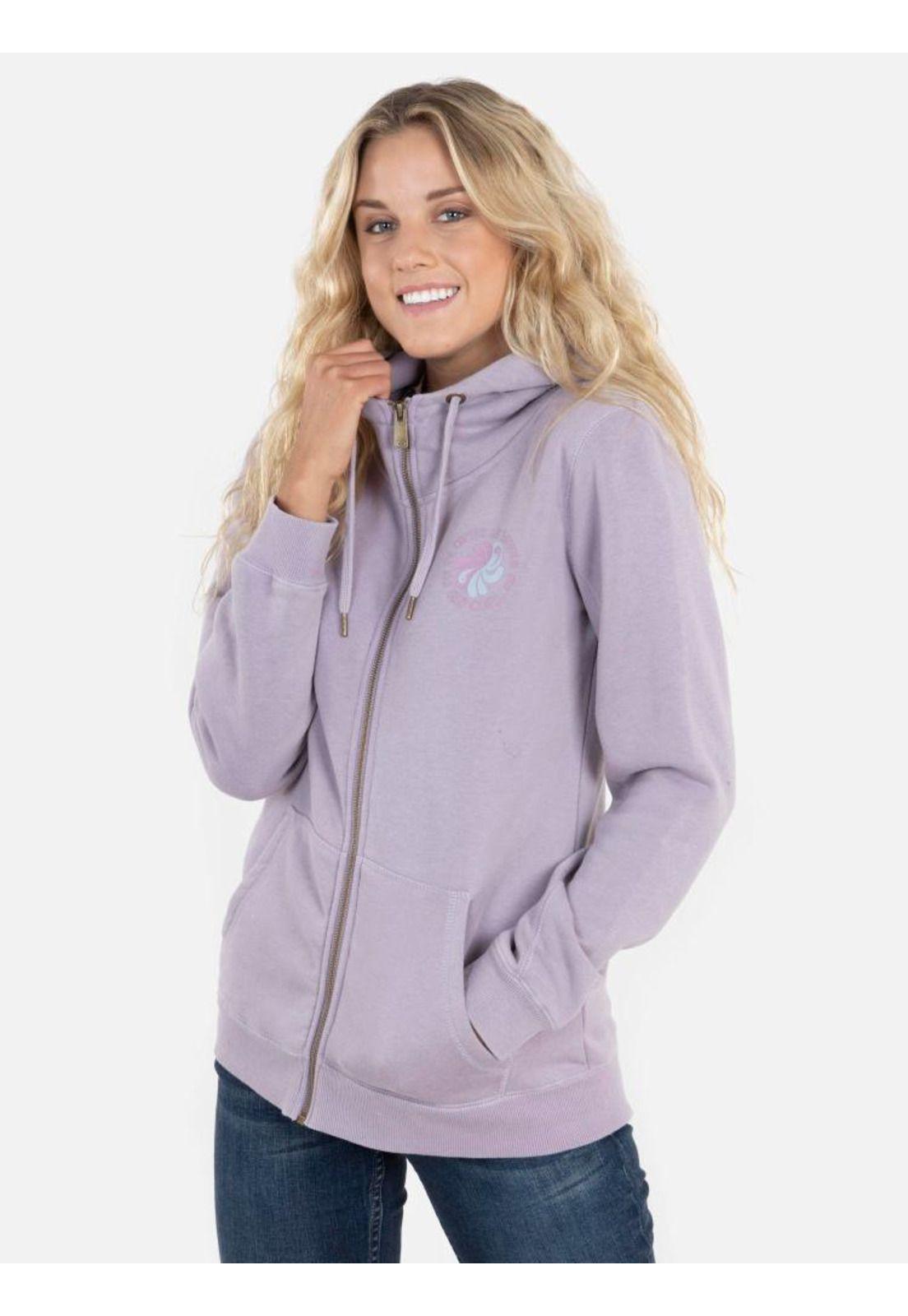 Poleron It Comes in Waves Full Zipper Morado Mujer Rip Curl-0