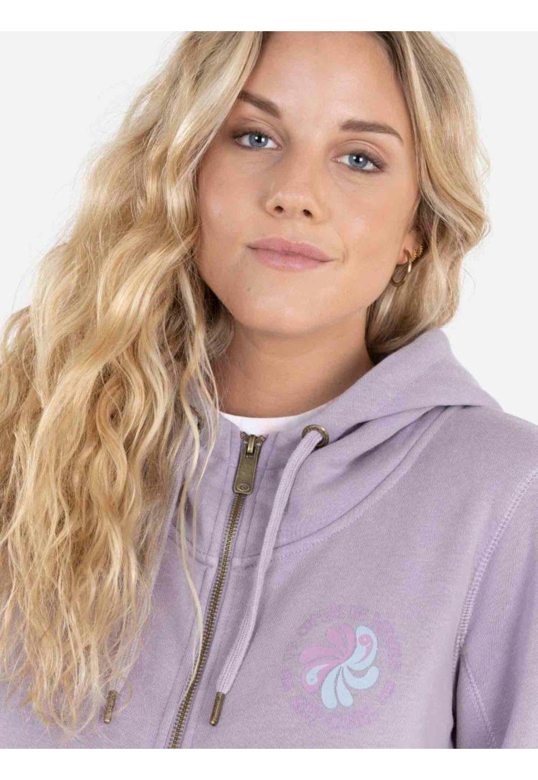 Poleron It Comes in Waves Full Zipper Morado Mujer Rip Curl-4