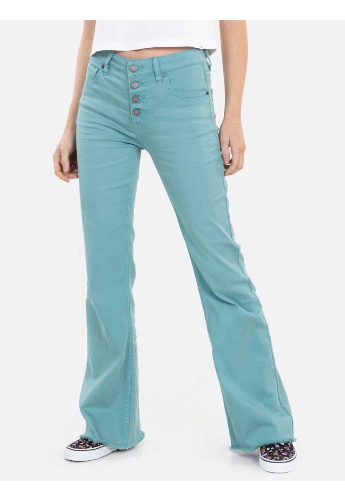 Pantalon FLARE COLORS Mujer Turquesa Curl-0