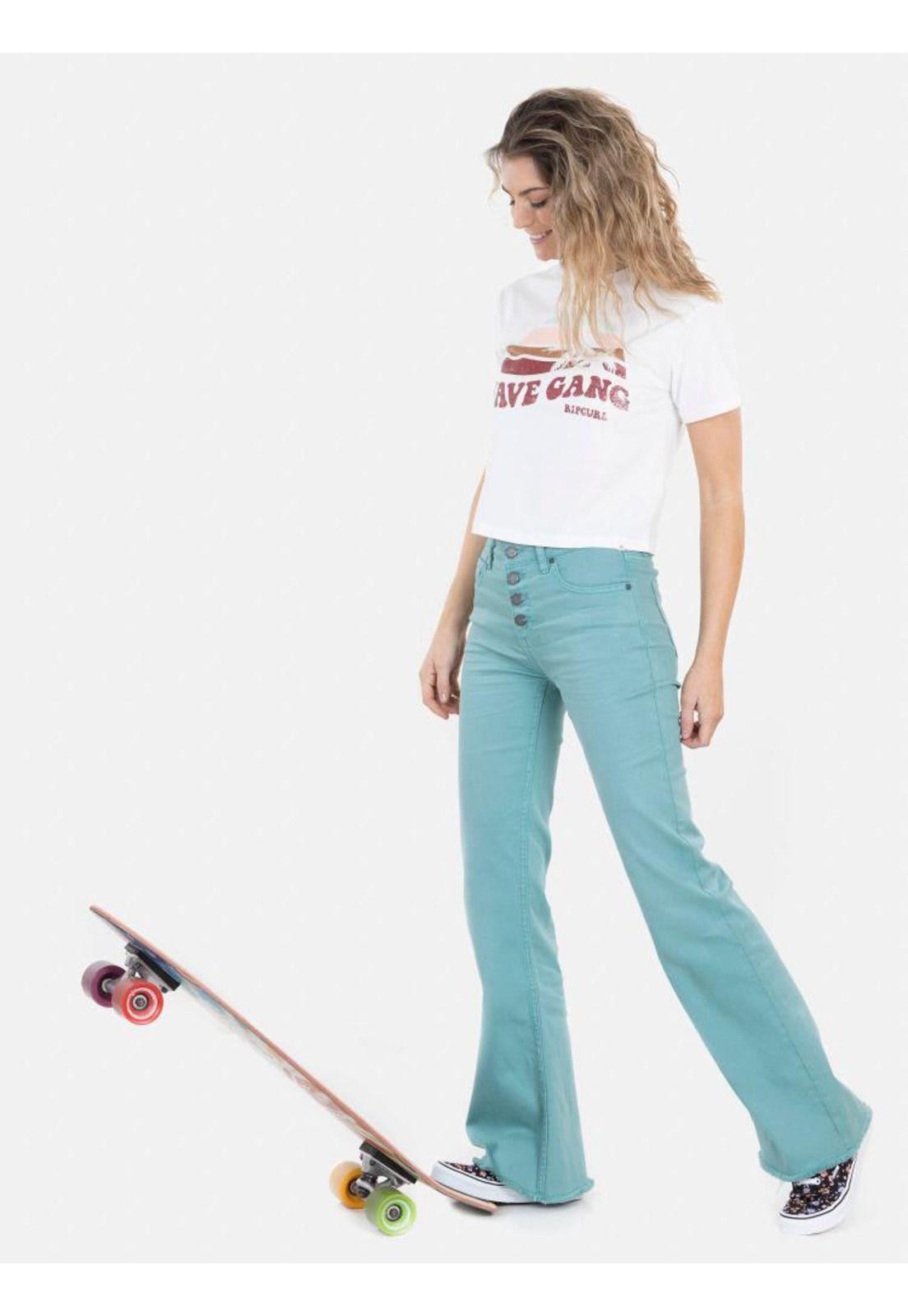 Pantalon FLARE COLORS Mujer Turquesa Curl-4