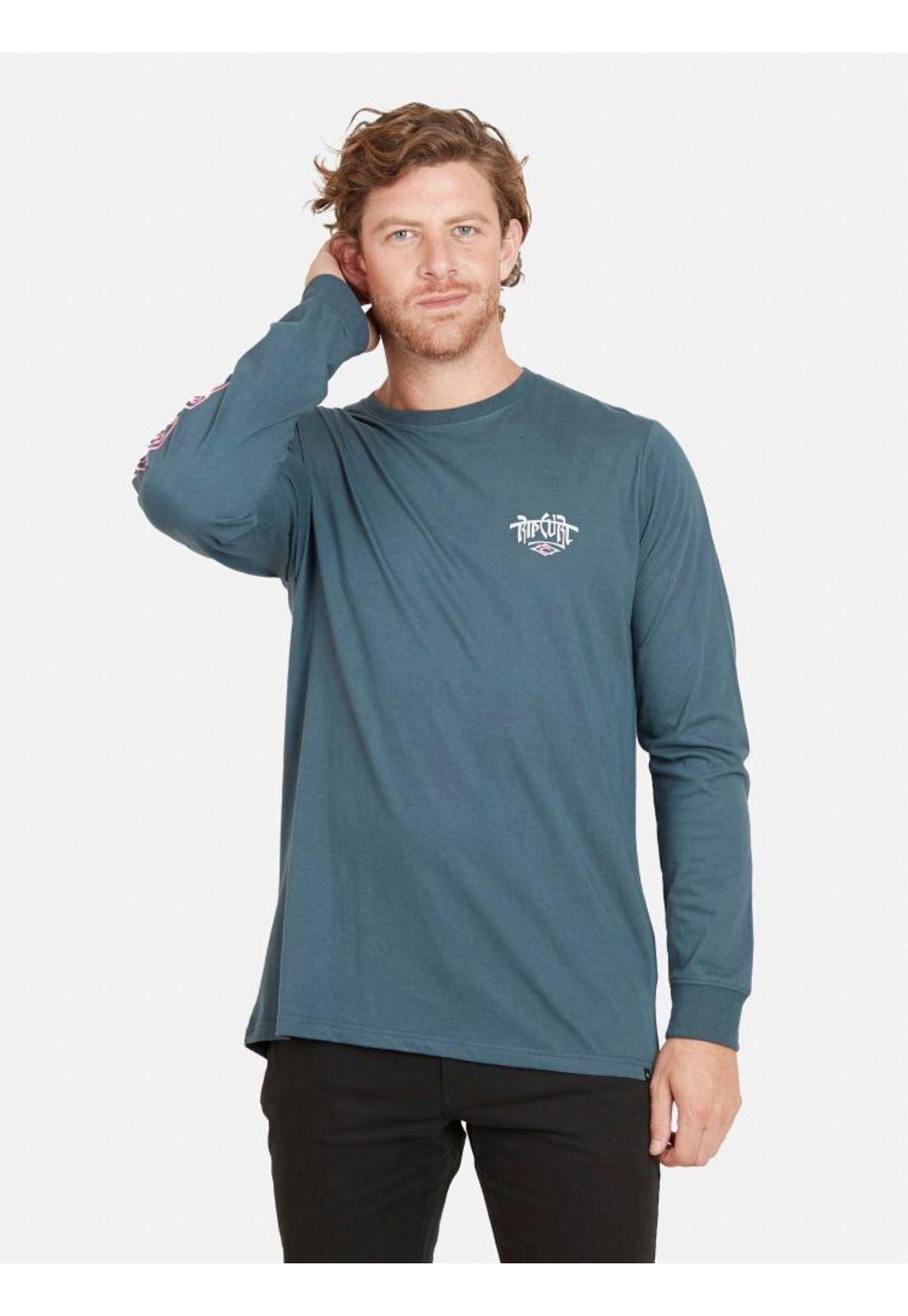 Polera OLD RIP AUS LS TEE Hombre Denim Rip Curl-0