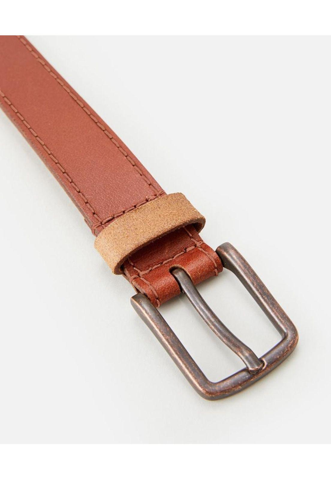 Cinturon TEXAS LEATHER BELT Hombre Café Rip Curl-3