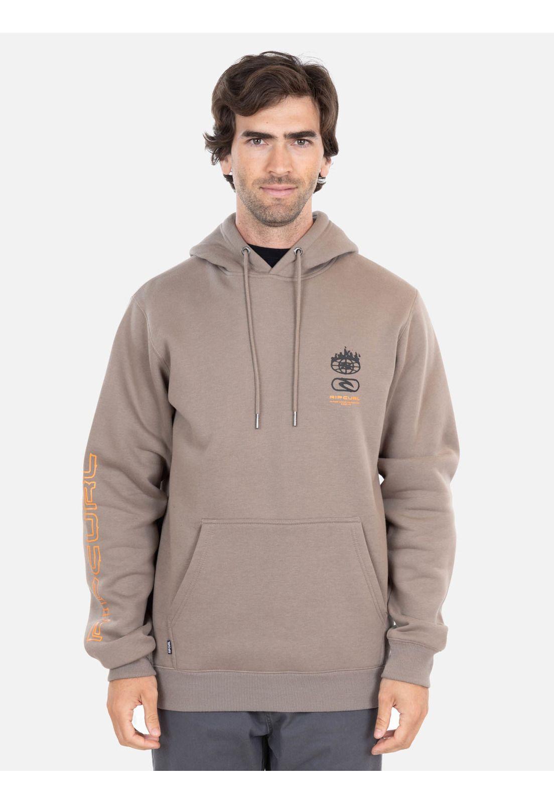 Poleron Canguro Swellx Café Hombre Rip Curl-0