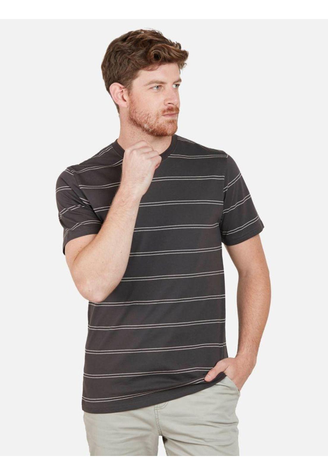 Polera PLAIN STRIPE TEE Hombre Negro Rip Curl-2