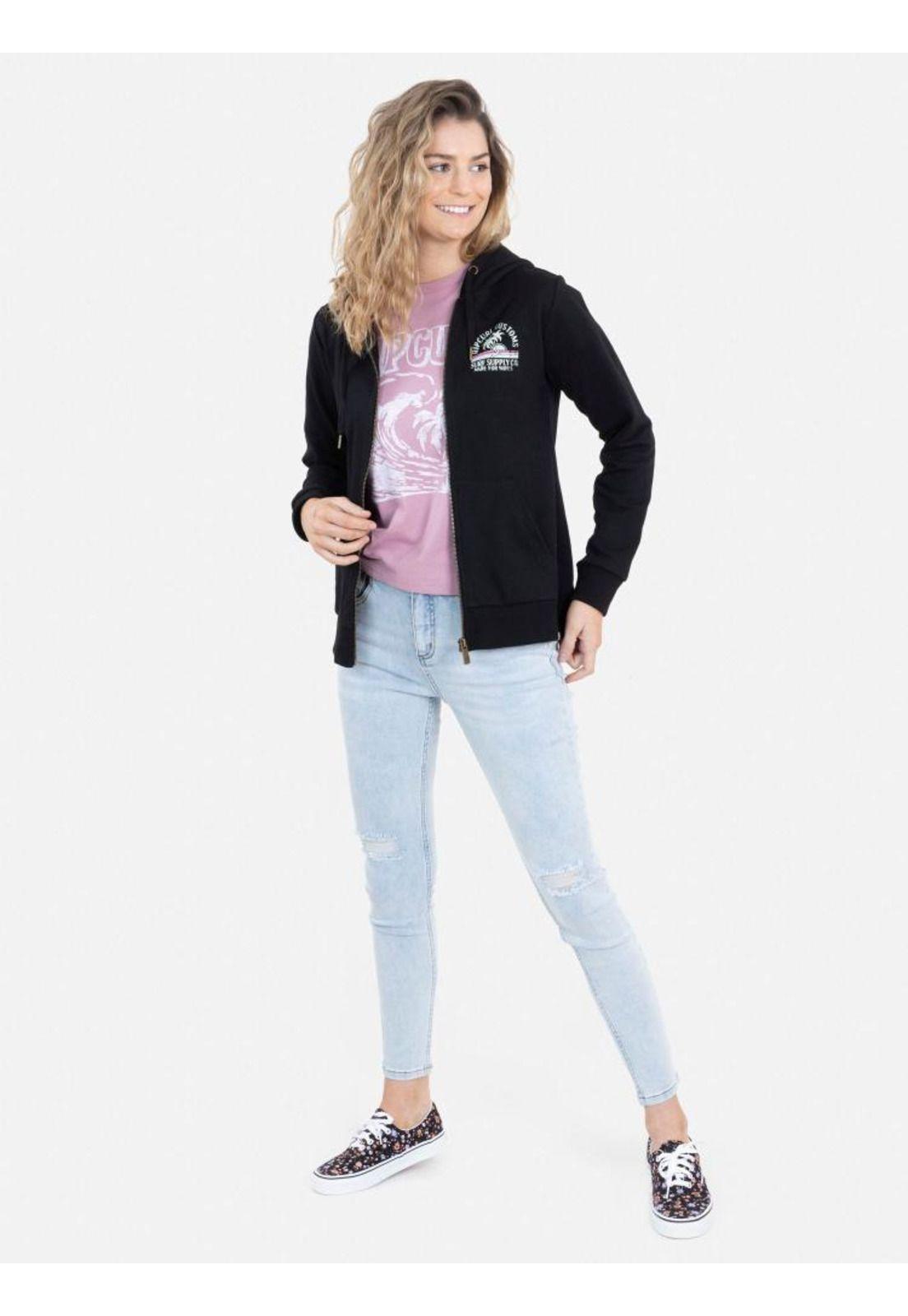 Poleron SUPPLY WAVES Mujer Negro Rip Curl-1