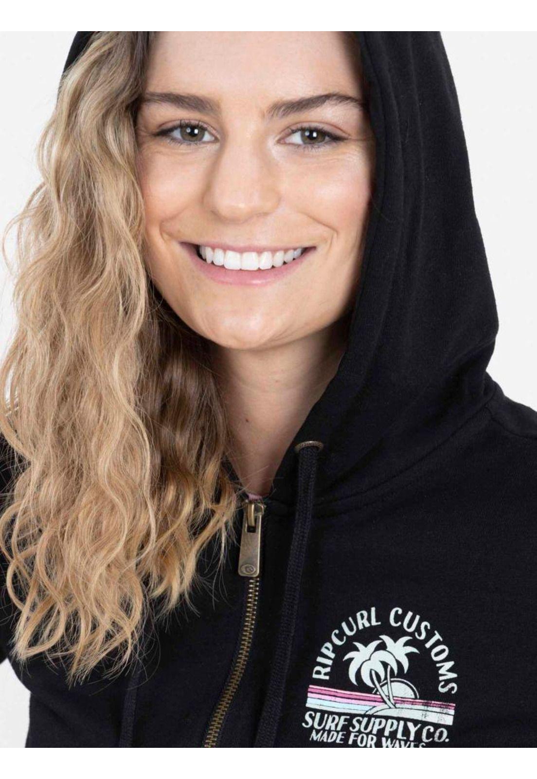 Poleron SUPPLY WAVES Mujer Negro Rip Curl-4