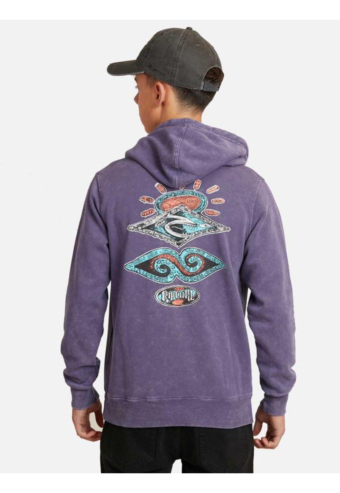 Poleron The Search Hoodies Morado Juvenil Hombre Ripcurl-1