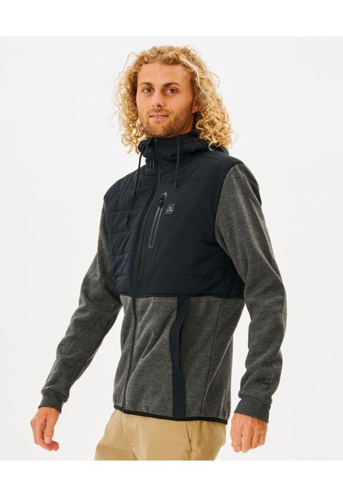 Poleron ANTI SERIES HEATSEEKER ZIP THR Hombre Negro Rip Curl-1