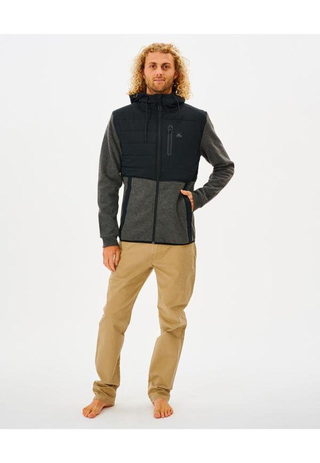 Poleron ANTI SERIES HEATSEEKER ZIP THR Hombre Negro Rip Curl-4