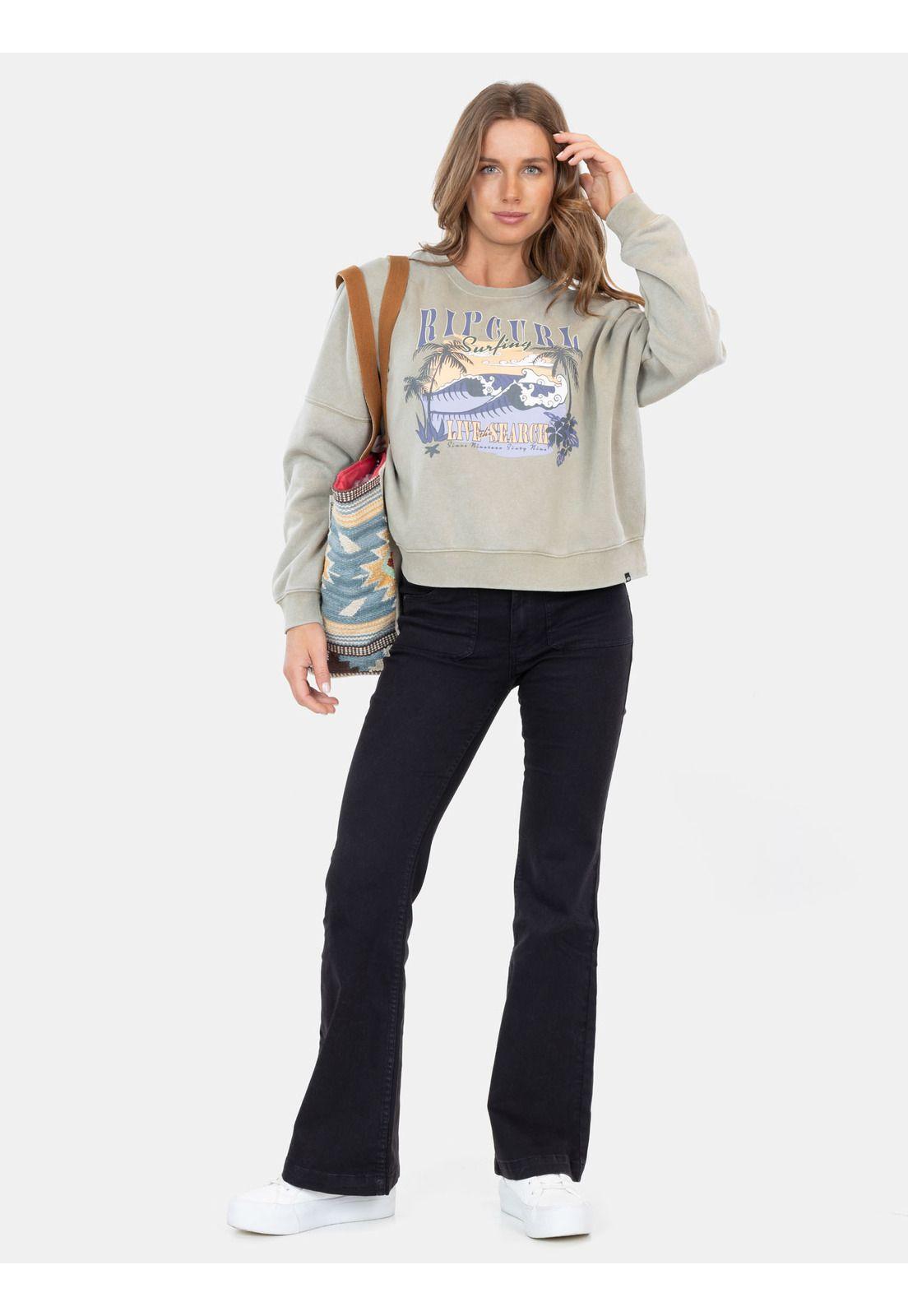 Poleron CR Live The Search Verde Mujer Rip Curl-1