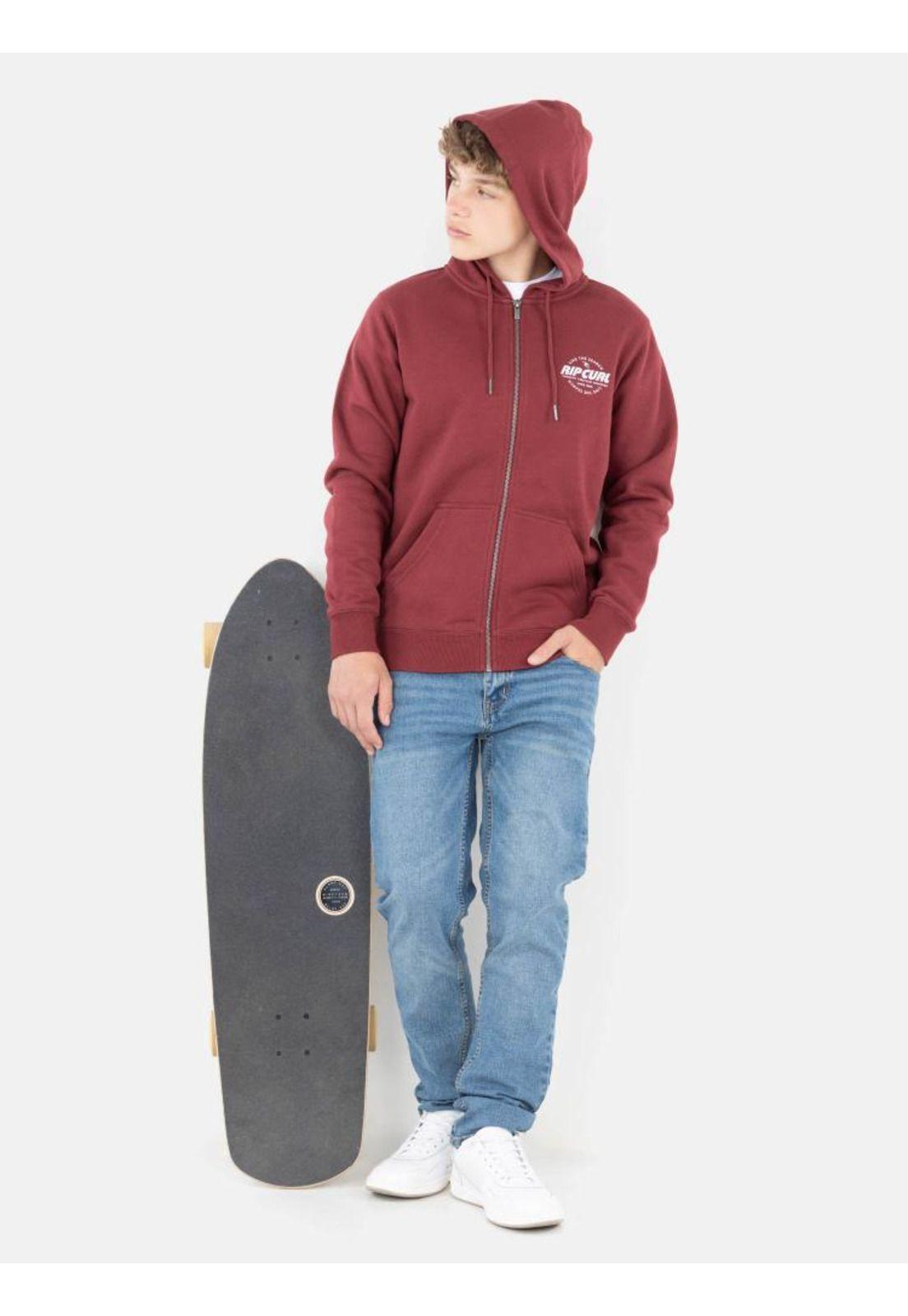 Poleron Live The Search Full Zip Burdeo Infantil Rip Curl-2