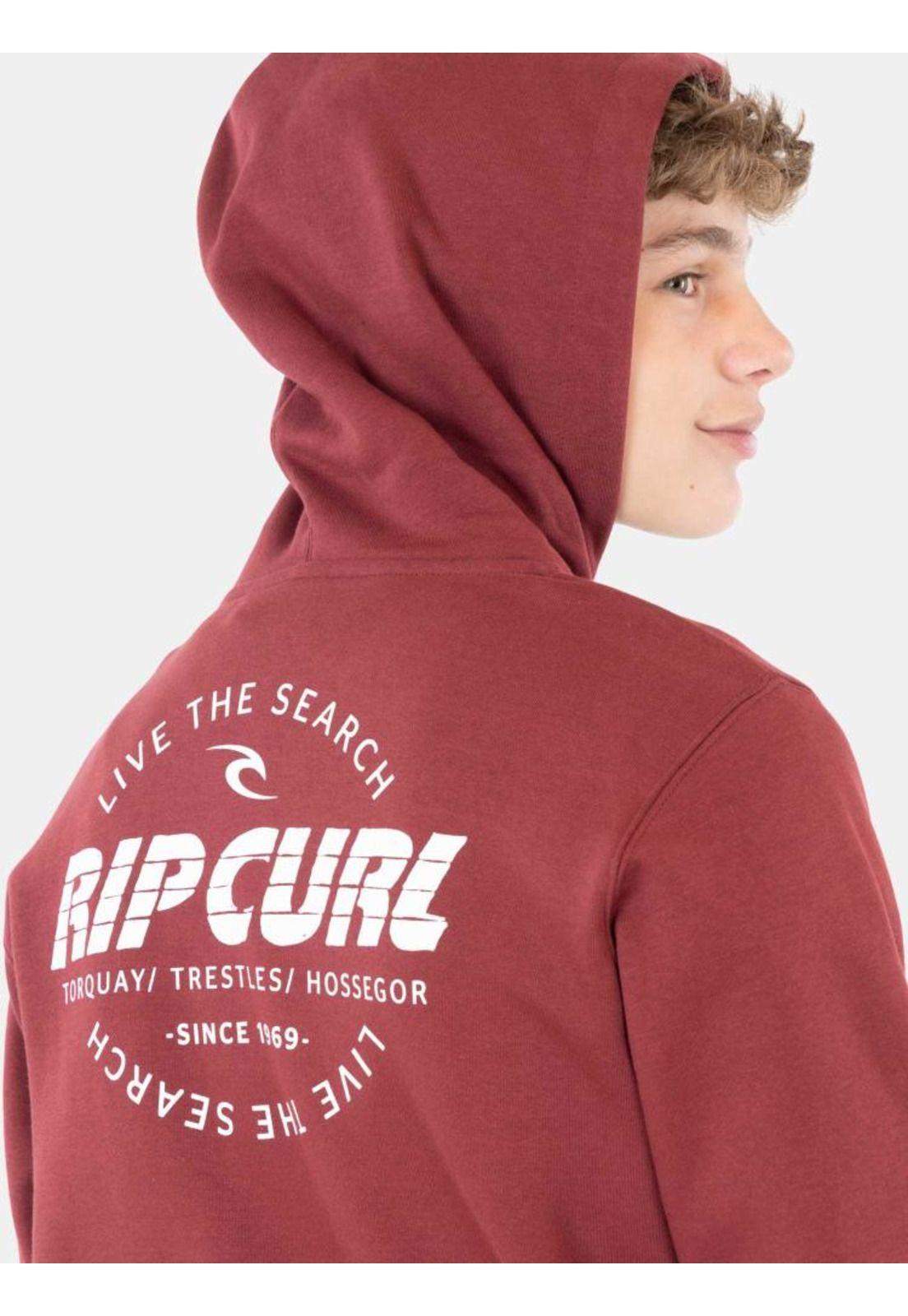 Poleron Live The Search Full Zip Burdeo Infantil Rip Curl-3