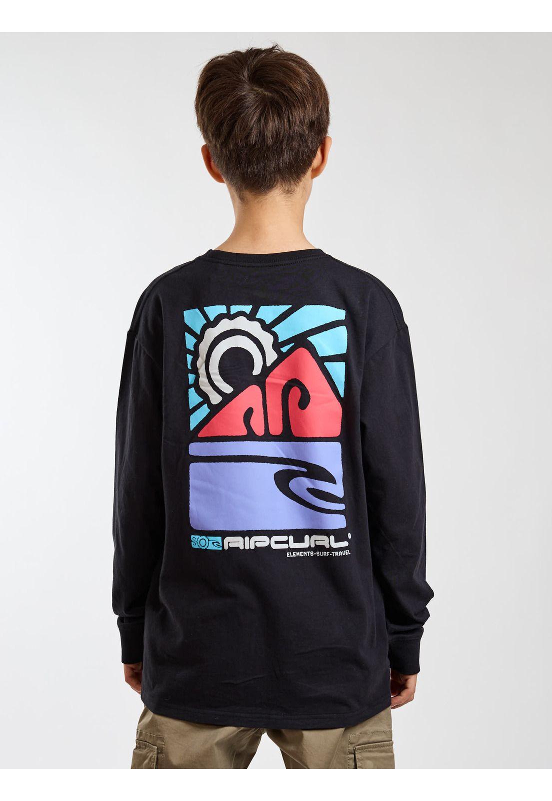 Polera ML Wander Negro Infantil Rip Curl-2