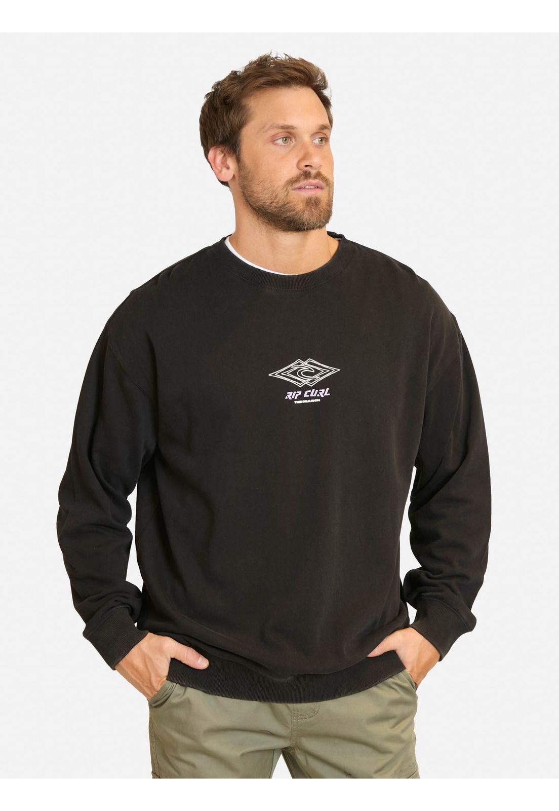 Poleron CR Double Ups Crew Negro Hombre Rip Curl-0