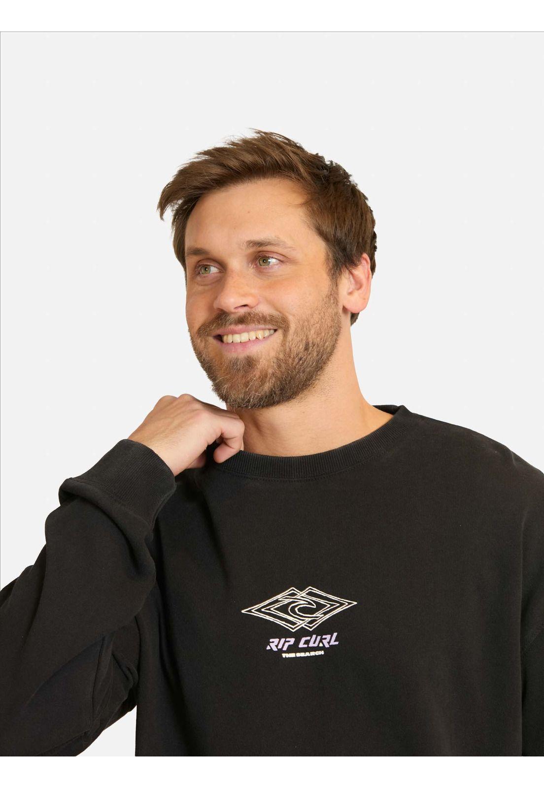 Poleron CR Double Ups Crew Negro Hombre Rip Curl-2